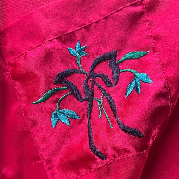 Vintage Other - 80s Vintage 💜 Innovations Floral Embroidery Satin Sleep Shirt